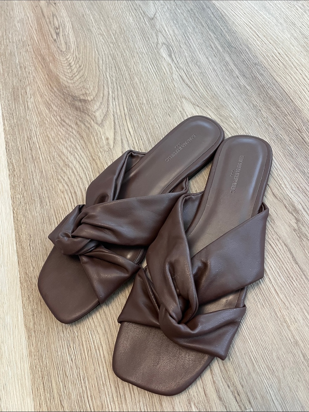 Banana Republic Brown Knotted Slide Sandals - Women